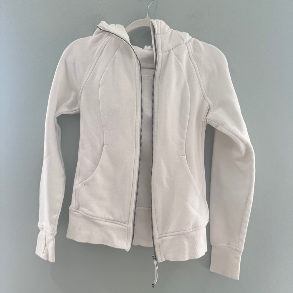 Lululemon Scuba Full Zip Hoodie White 4 - Picture 5 of 11